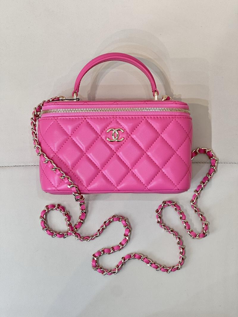 Chanel Vanity Case With Chain Pink AP2199