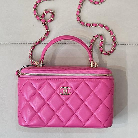 Chanel Vanity Case With Chain Pink AP2199