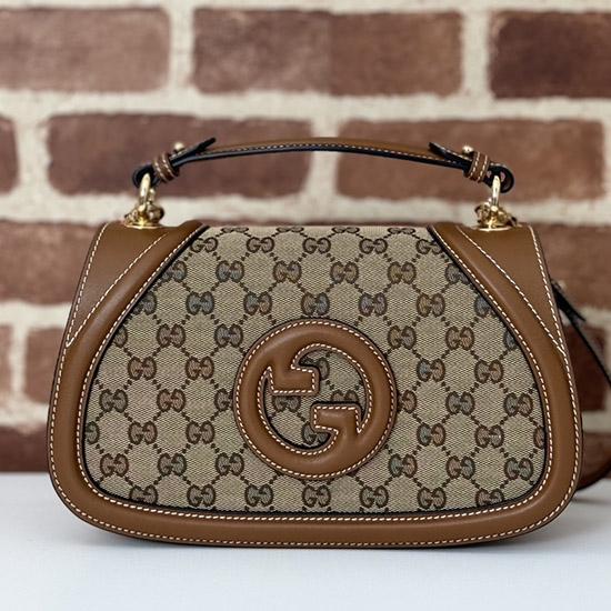 Gucci Canvas Blondie medium top handle bag Brown 815714