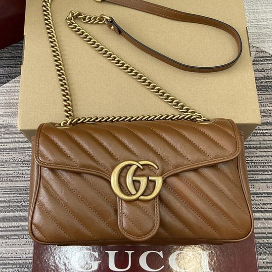 Gucci GG Marmont Medium Shoulder Bag Brown 443497