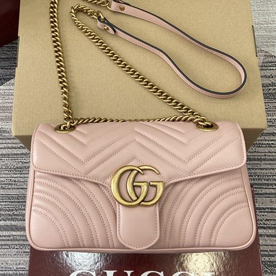 Gucci GG Marmont Medium Shoulder Bag Pink 443497
