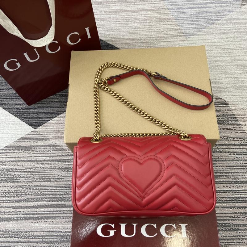 Gucci GG Marmont Medium Shoulder Bag Red 443497