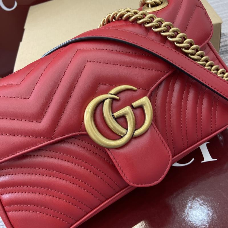 Gucci GG Marmont Medium Shoulder Bag Red 443497
