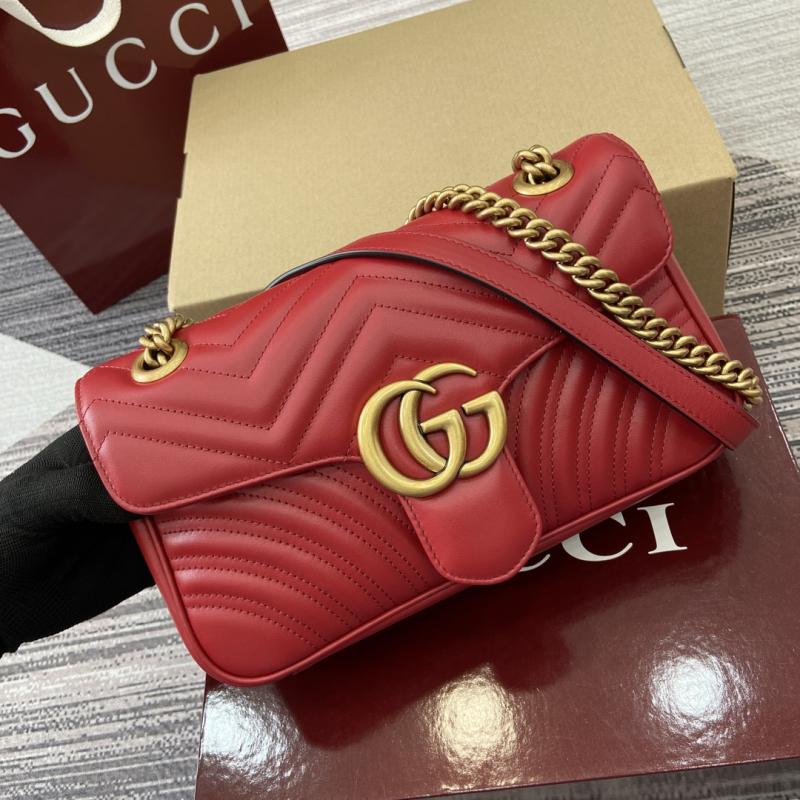 Gucci GG Marmont Medium Shoulder Bag Red 443497