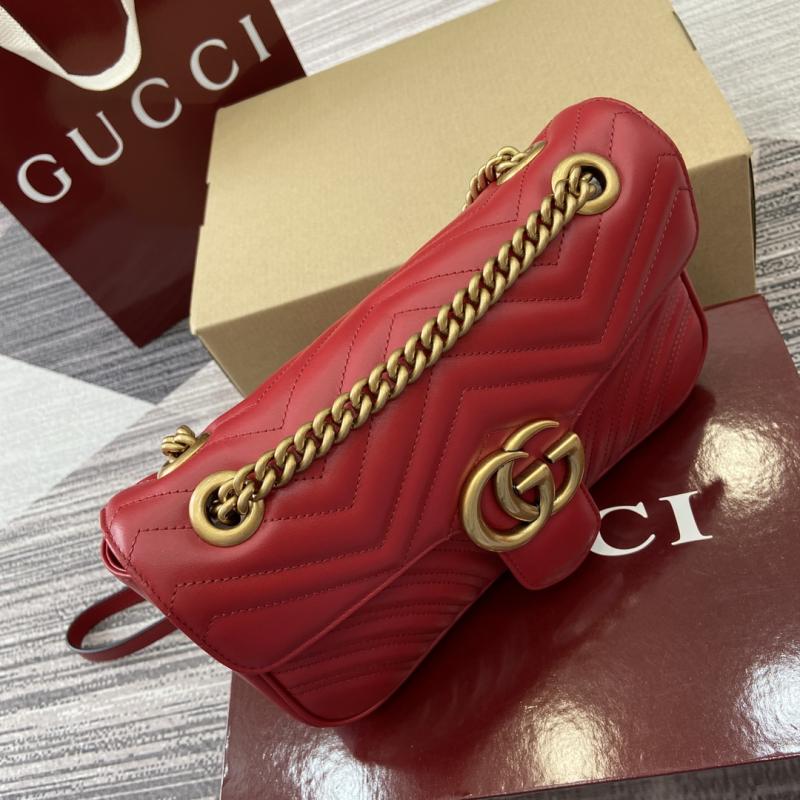 Gucci GG Marmont Medium Shoulder Bag Red 443497