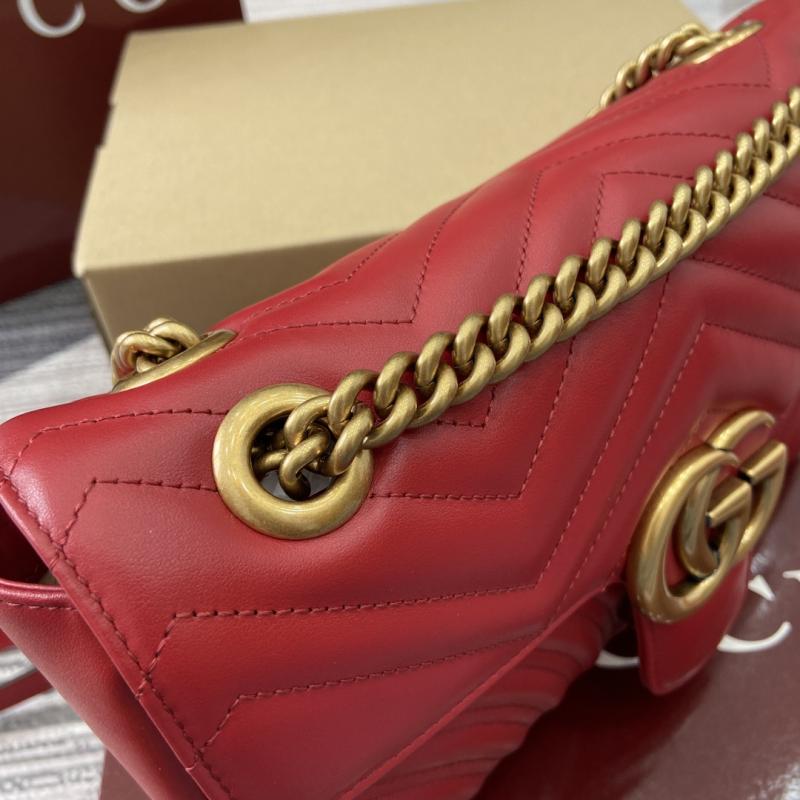 Gucci GG Marmont Medium Shoulder Bag Red 443497