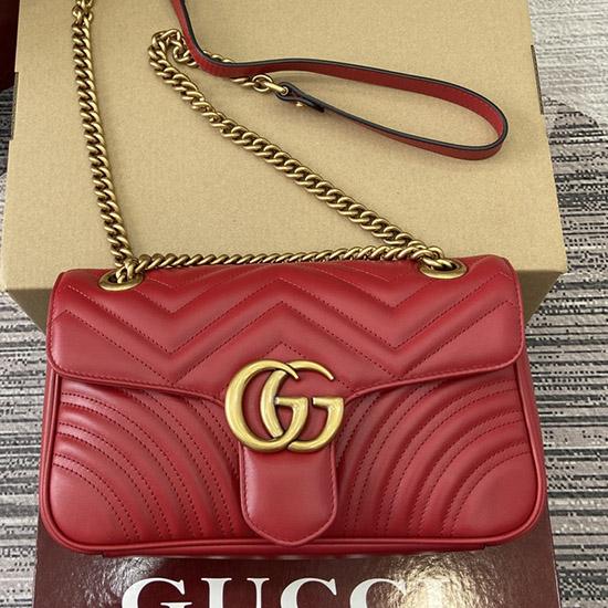 Gucci GG Marmont Medium Shoulder Bag Red 443497