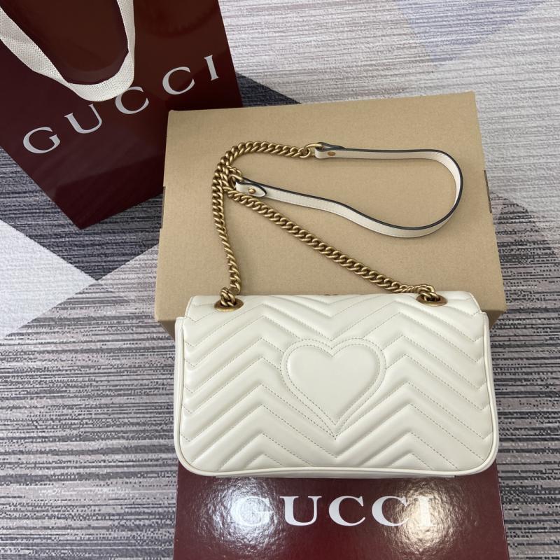 Gucci GG Marmont Medium Shoulder Bag White 443497