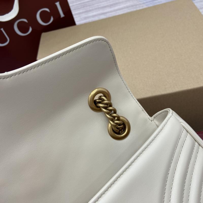 Gucci GG Marmont Medium Shoulder Bag White 443497