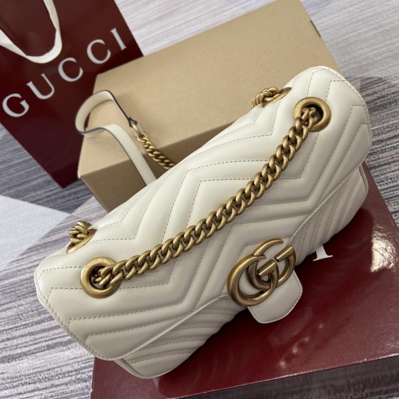 Gucci GG Marmont Medium Shoulder Bag White 443497