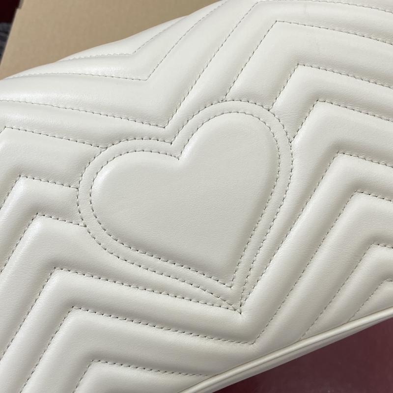 Gucci GG Marmont Medium Shoulder Bag White 443497