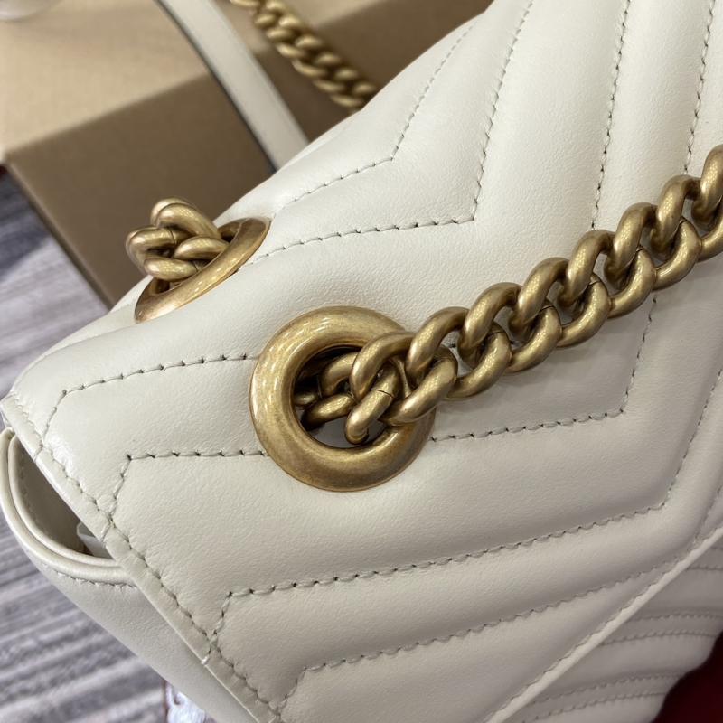 Gucci GG Marmont Medium Shoulder Bag White 443497