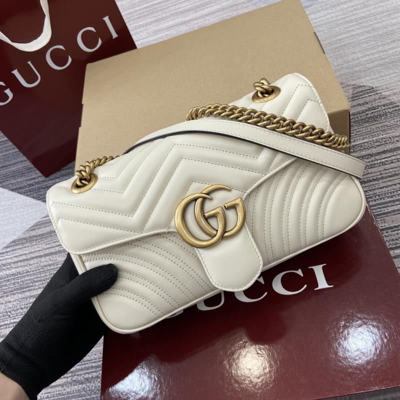 Gucci GG Marmont Medium Shoulder Bag White 443497