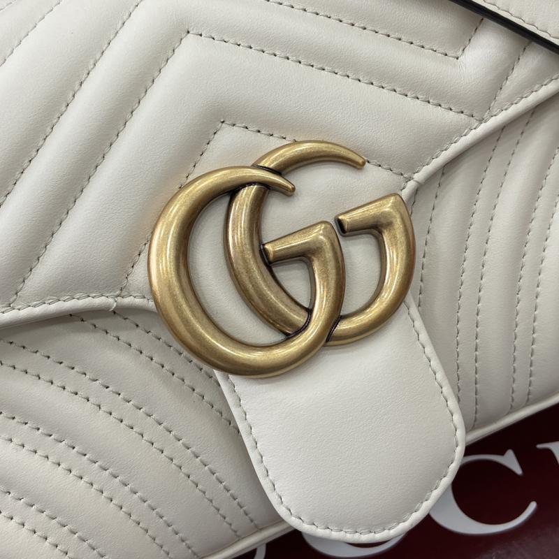 Gucci GG Marmont Medium Shoulder Bag White 443497