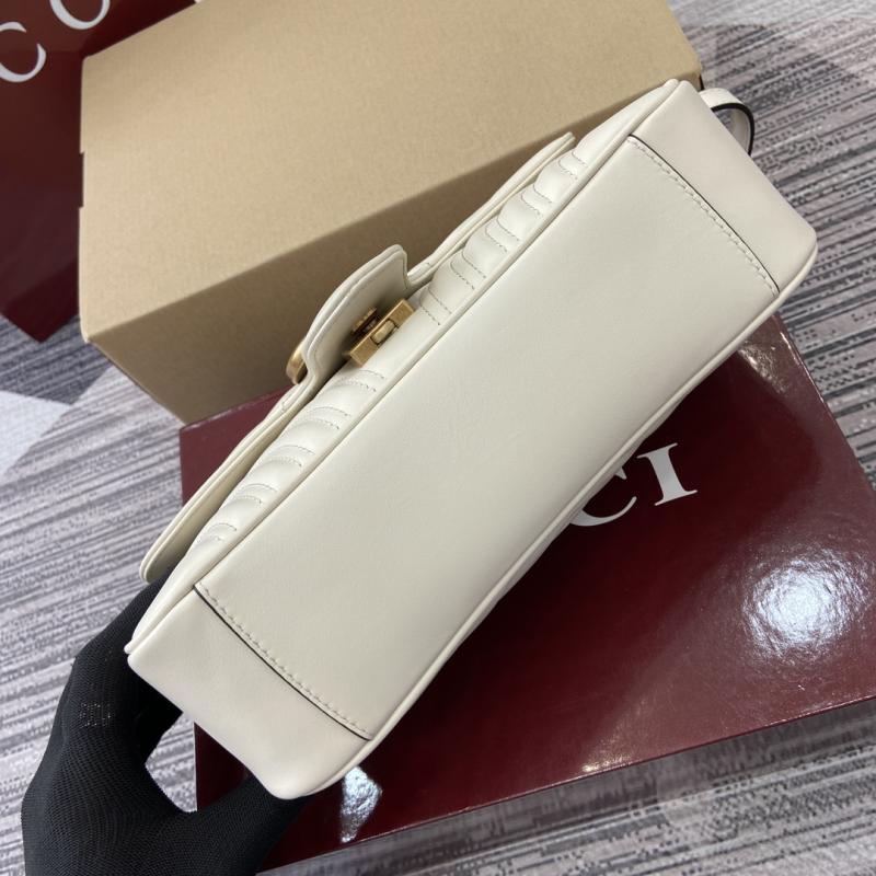Gucci GG Marmont Medium Shoulder Bag White 443497