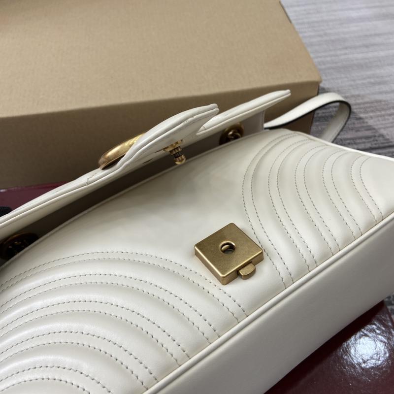 Gucci GG Marmont Medium Shoulder Bag White 443497