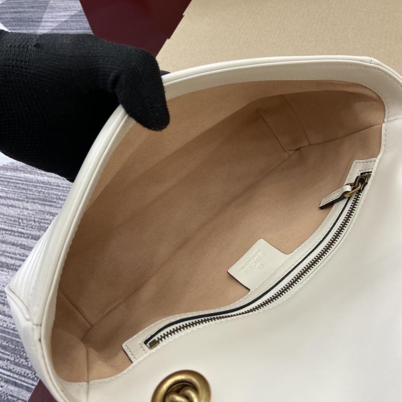 Gucci GG Marmont Medium Shoulder Bag White 443497