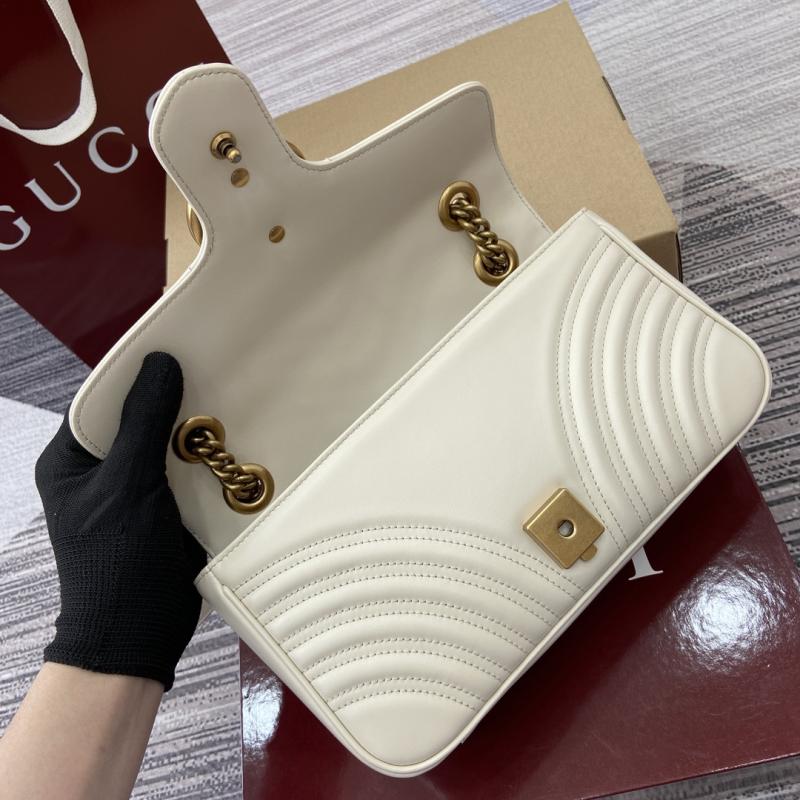 Gucci GG Marmont Medium Shoulder Bag White 443497