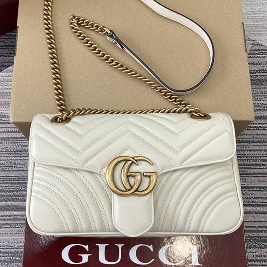 Gucci GG Marmont Medium Shoulder Bag White 443497