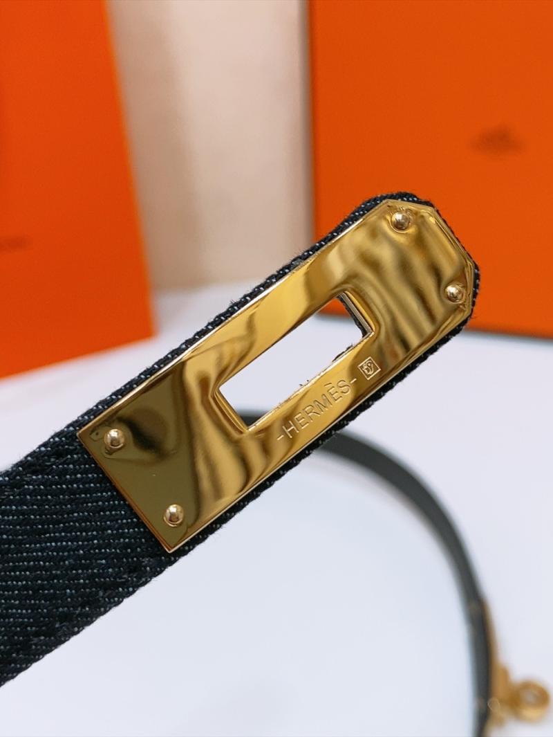 Hermes Denim Belt Black WHB40303