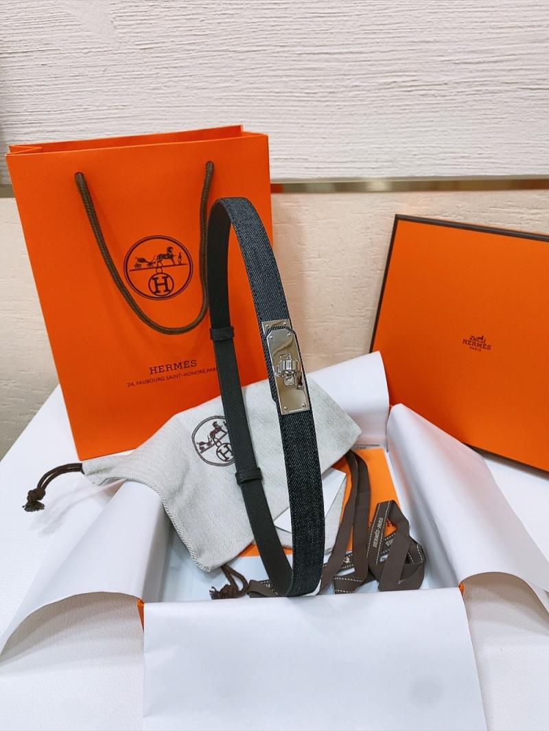 Hermes Denim Belt Black WHB40304