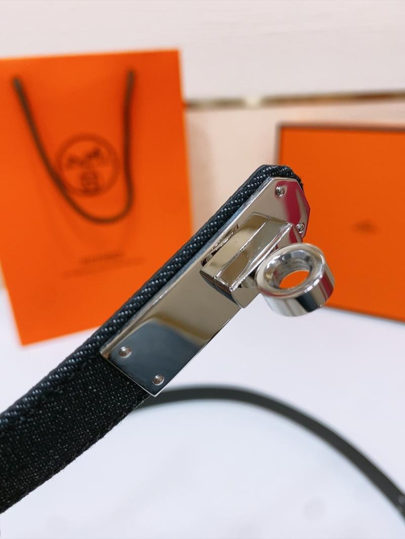 Hermes Denim Belt Black WHB40304