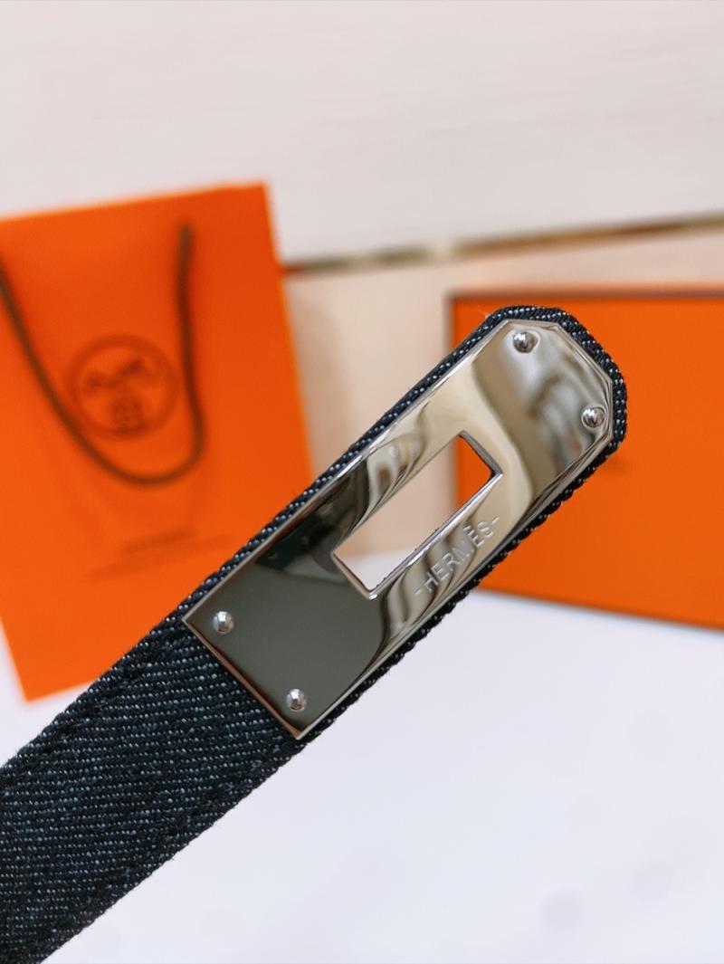Hermes Denim Belt Black WHB40304