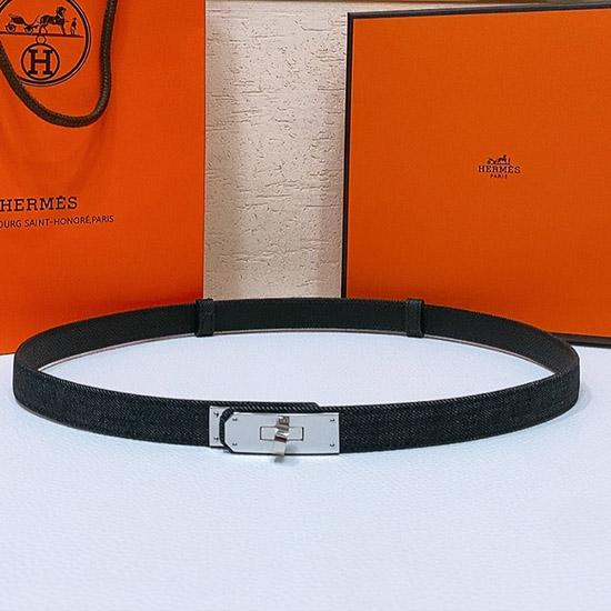 Hermes Denim Belt Black WHB40304