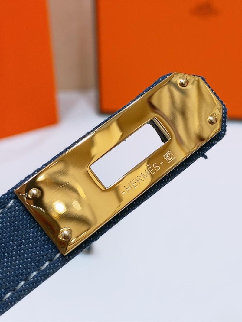 Hermes Denim Belt Blue WHB40302