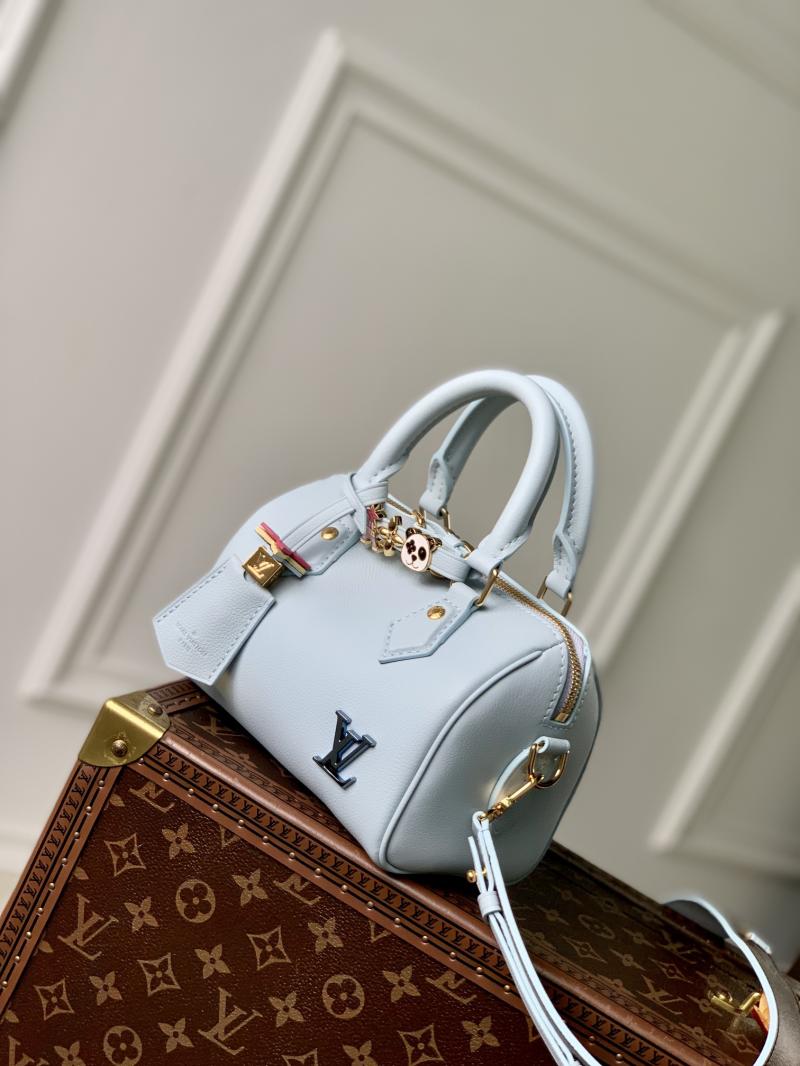 Louis Vuitton Calfskin Speedy 18 Blue M24604