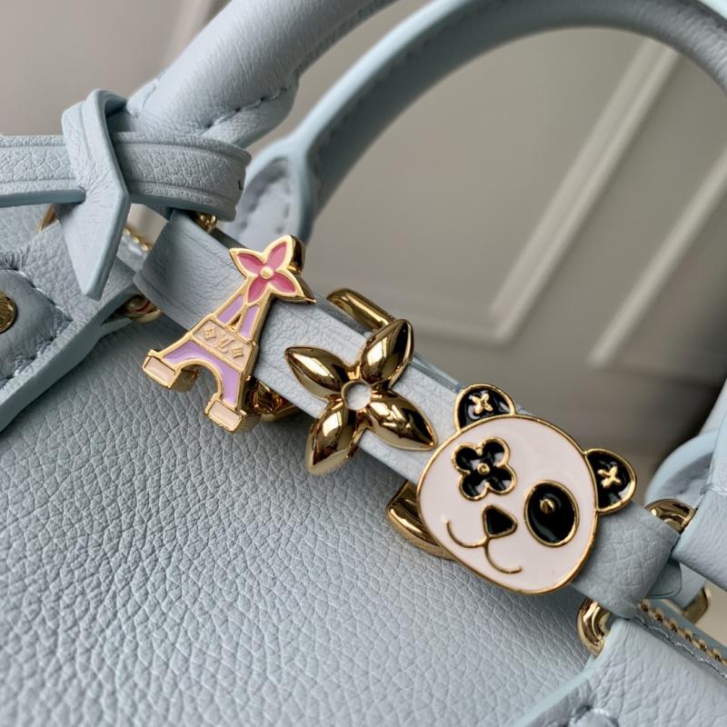 Louis Vuitton Calfskin Speedy 18 Blue M24604