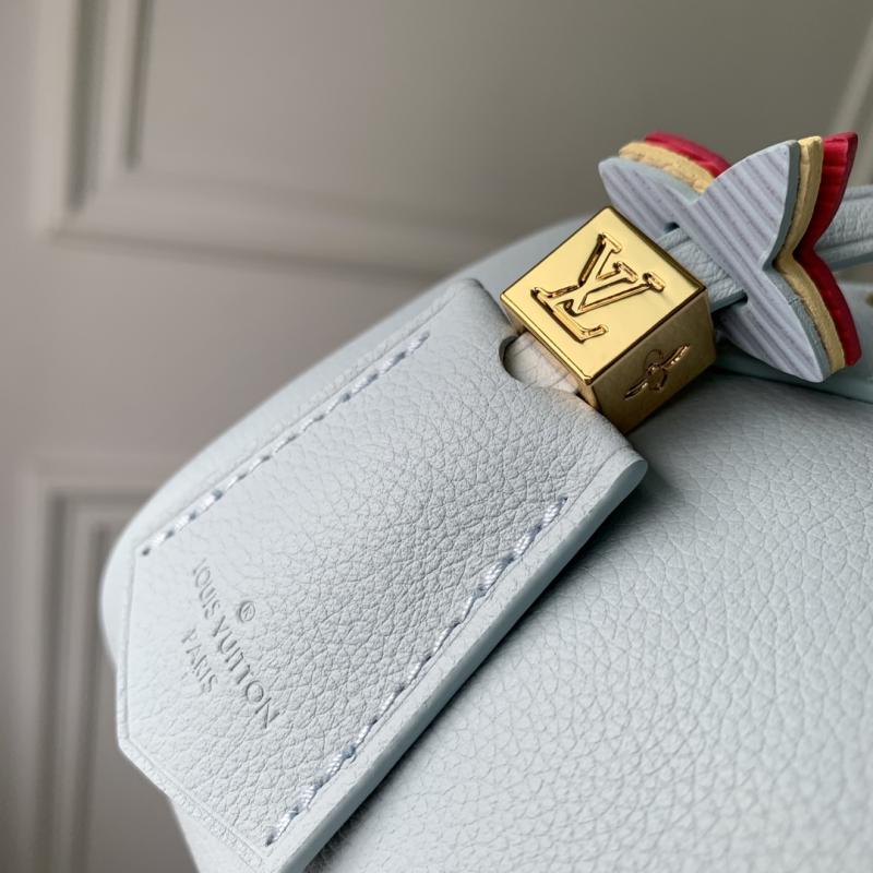 Louis Vuitton Calfskin Speedy 18 Blue M24604