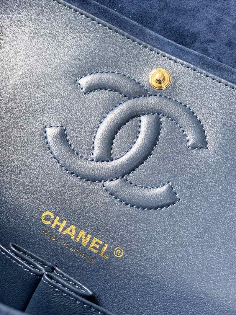 Medium Chanel Suede Flap Bag A01112 Blue
