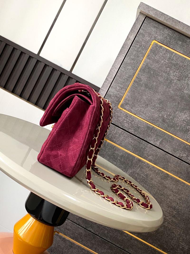 Medium Chanel Suede Flap Bag A01112 Red