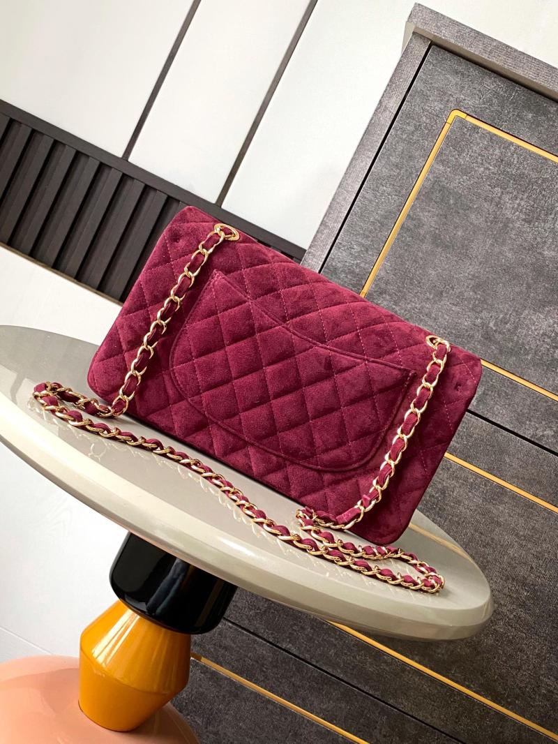 Medium Chanel Suede Flap Bag A01112 Red