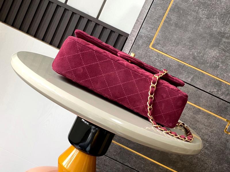 Medium Chanel Suede Flap Bag A01112 Red
