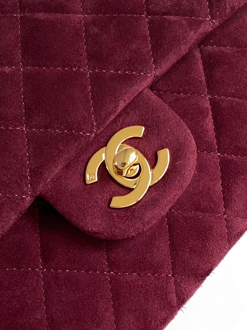Medium Chanel Suede Flap Bag A01112 Red