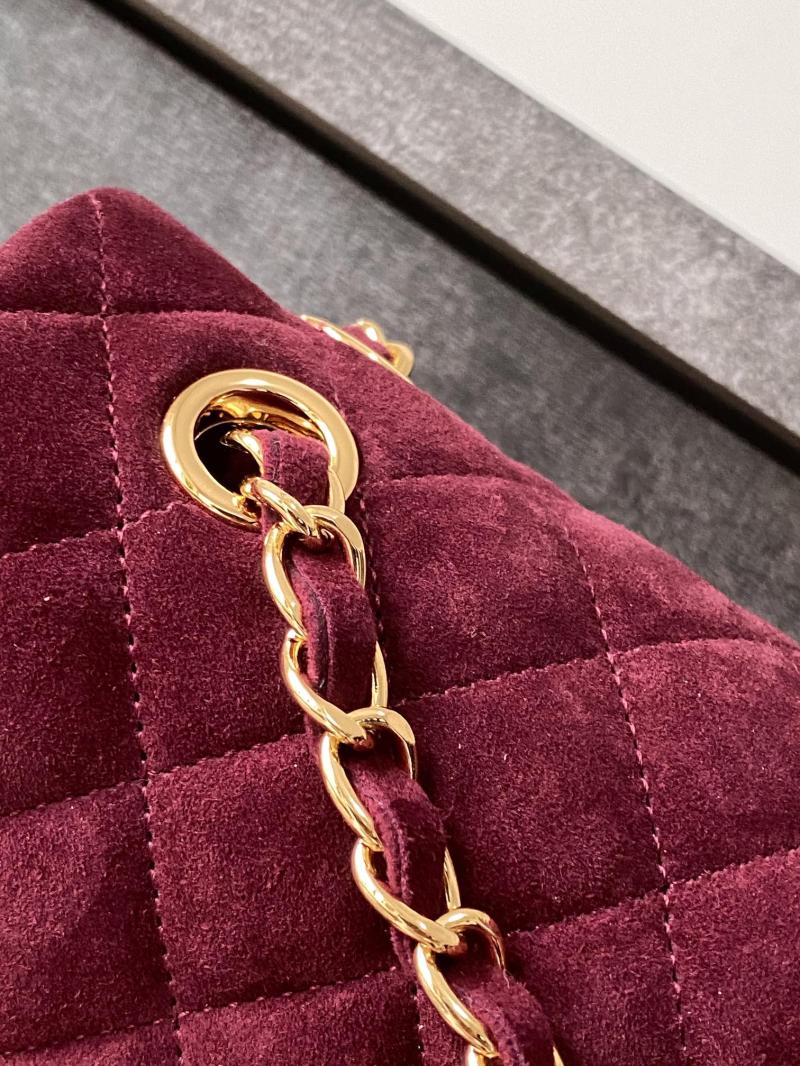 Medium Chanel Suede Flap Bag A01112 Red
