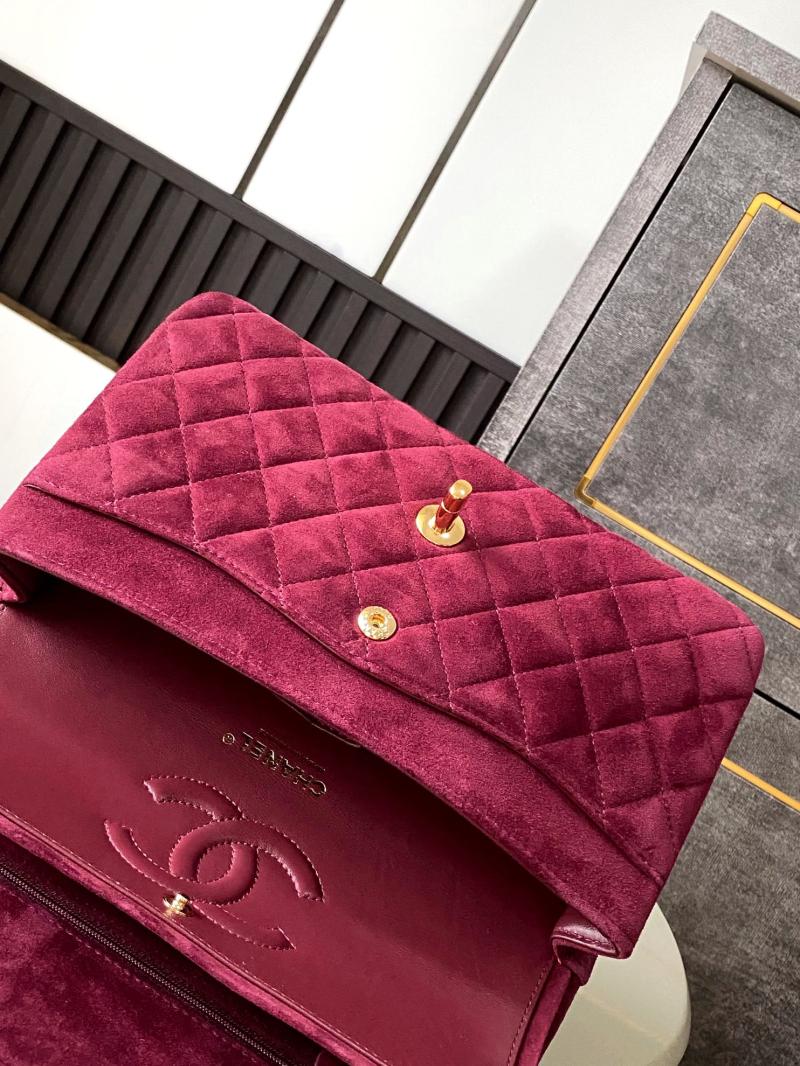 Medium Chanel Suede Flap Bag A01112 Red
