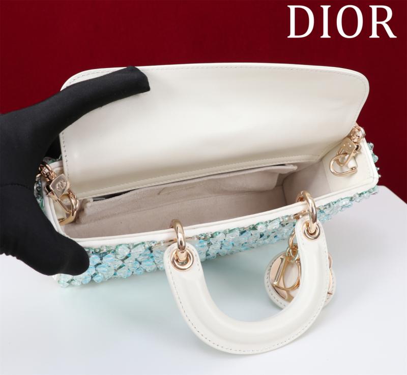 Medium Lady D-Joy Embroidered Bag Blue M0540