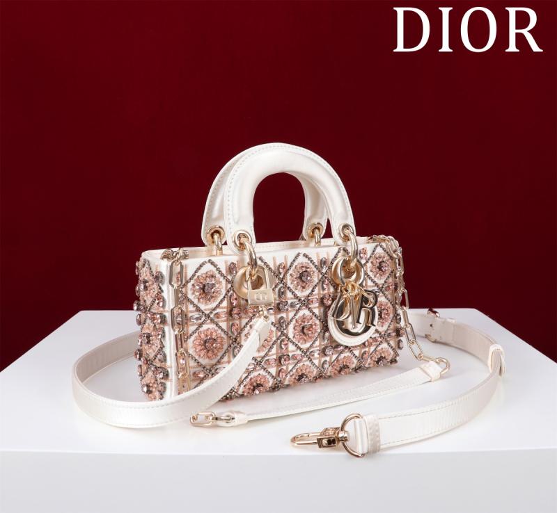 Medium Lady D-Joy Embroidered Bag Pink M0541