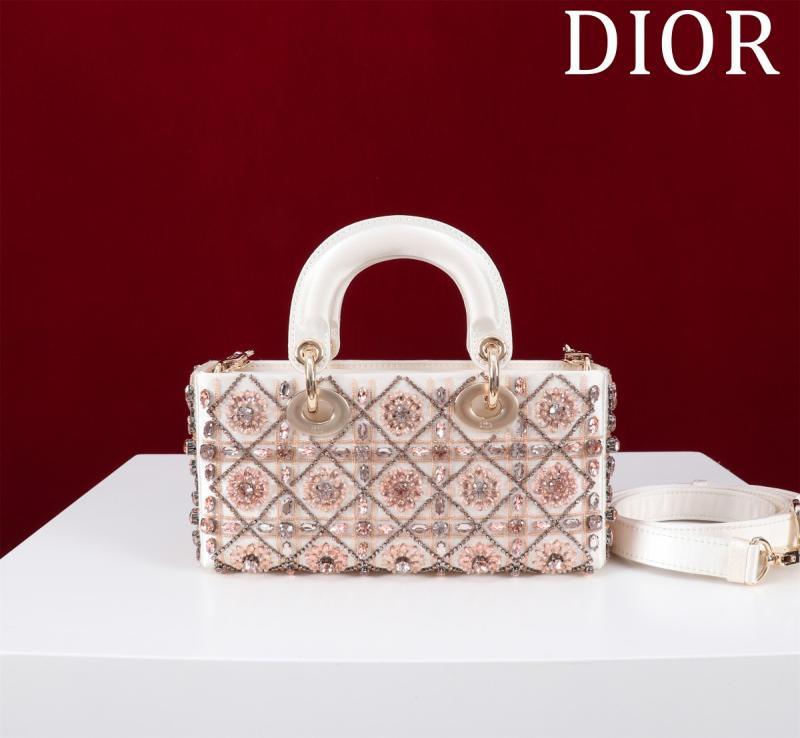 Medium Lady D-Joy Embroidered Bag Pink M0541