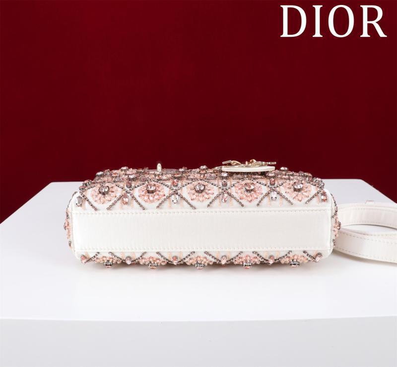 Medium Lady D-Joy Embroidered Bag Pink M0541
