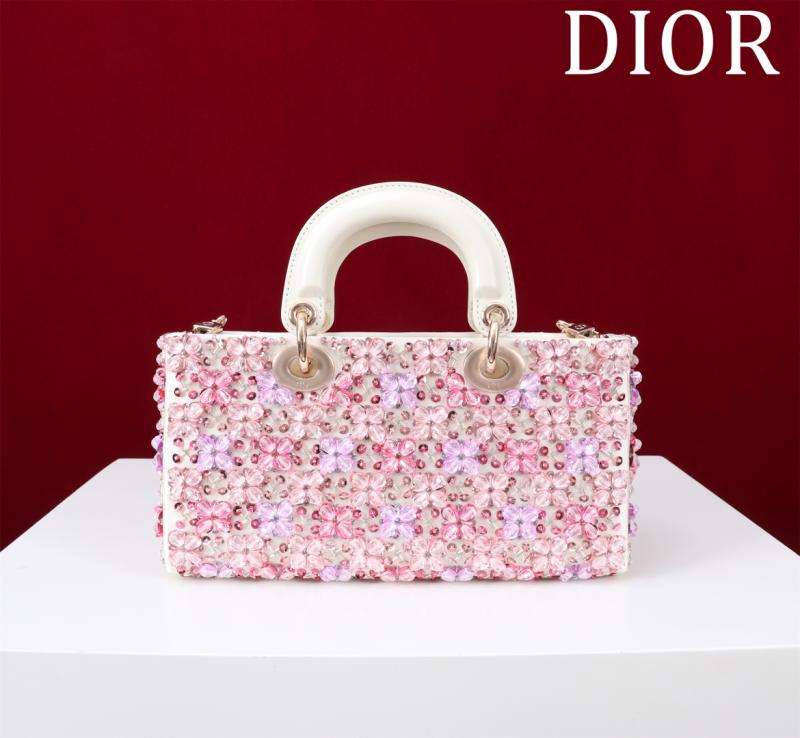 Medium Lady D-Joy Embroidered Bag Pink M0540