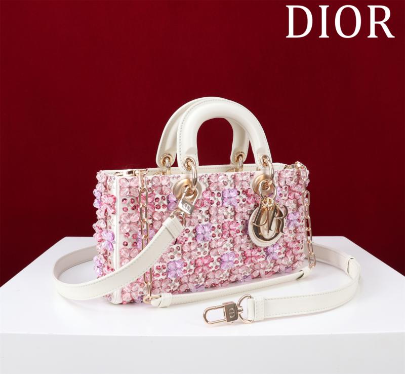 Medium Lady D-Joy Embroidered Bag Pink M0540