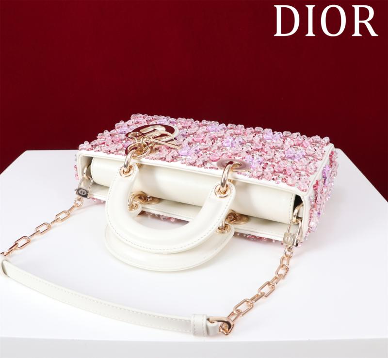 Medium Lady D-Joy Embroidered Bag Pink M0540