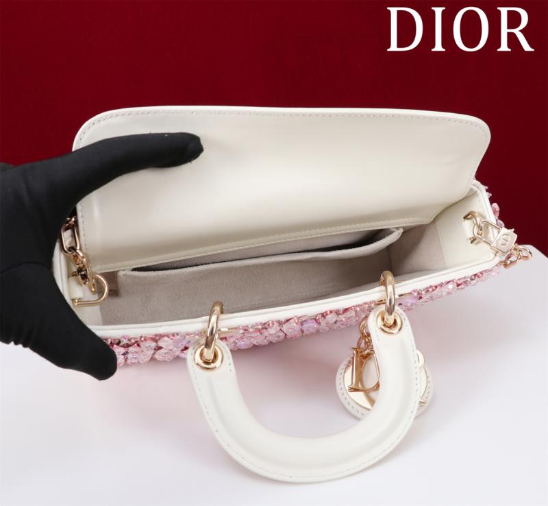 Medium Lady D-Joy Embroidered Bag Pink M0540