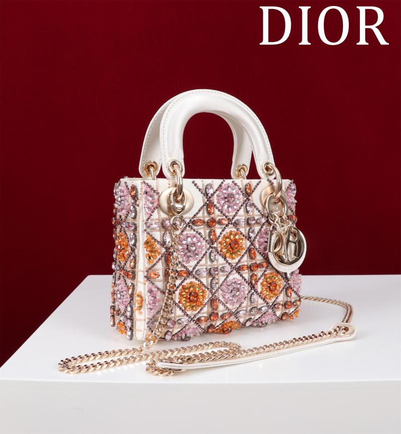 Mini Lady dior Embroidered Bag Pink M0505