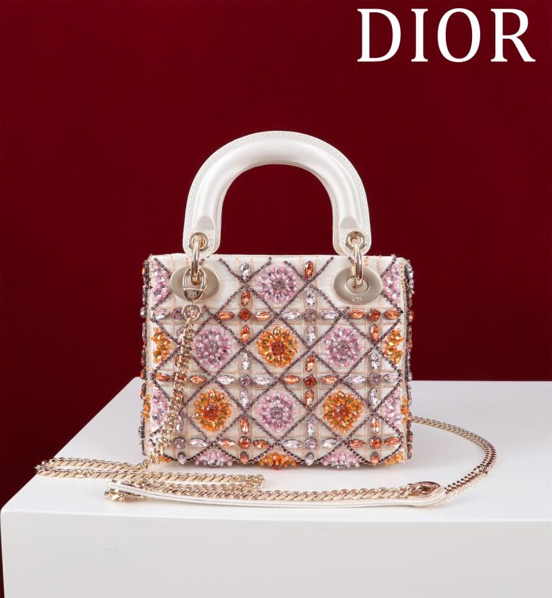 Mini Lady dior Embroidered Bag Pink M0505