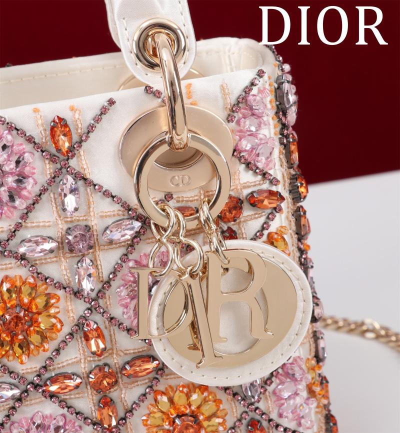 Mini Lady dior Embroidered Bag Pink M0505